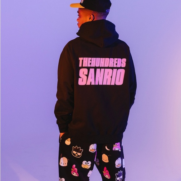 The Hundreds Sanrio Hello Kitty Badtz-Maru My Melody Black Sweatpants sz. L - Picture 6 of 10
